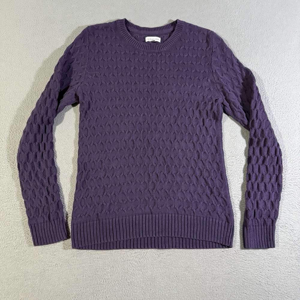 Croft & Barrow‎ Women's Purple Cable Knit Sweater Medium 100% Cotton Pullover